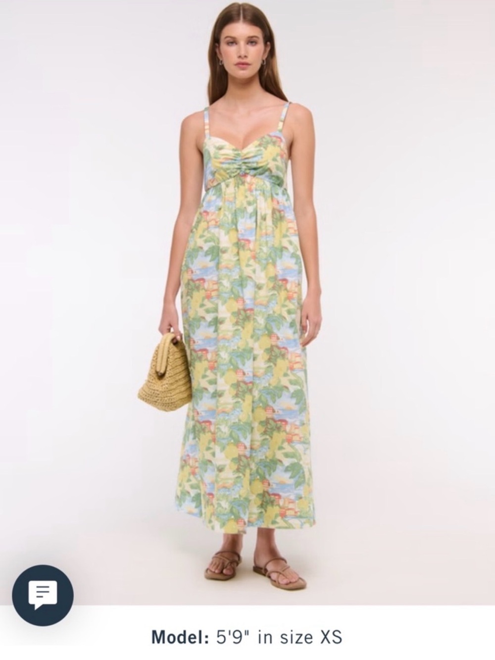 Abercrombie & Fitch Yellow Floral-Print Maxi Dress